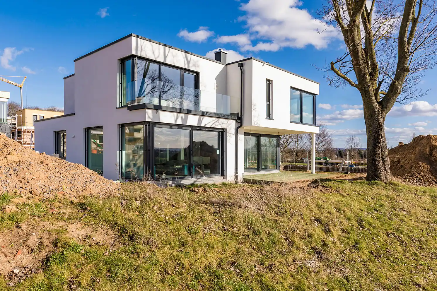 Woning met gevelisolatie en crepi