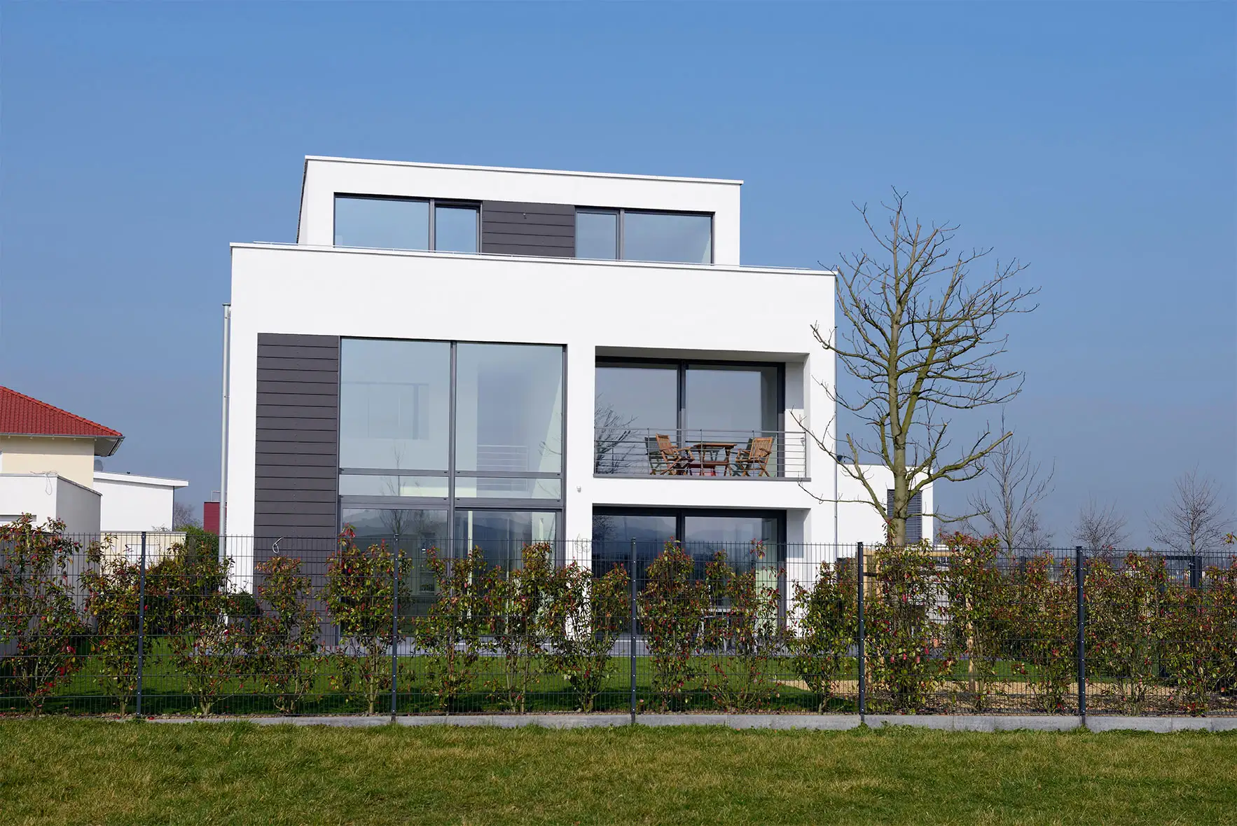 Woning met gevelisolatie en soliconenharspleister
